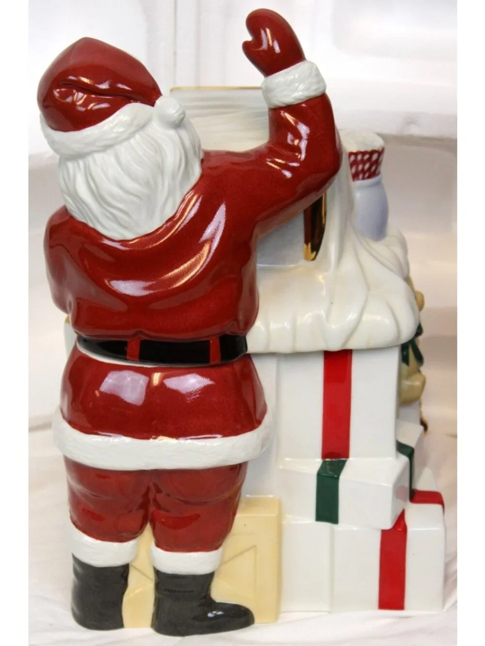 Lenox Santa Holiday Candy Cookie Jar Musical Photo Shot Ceramic Christmas Villag